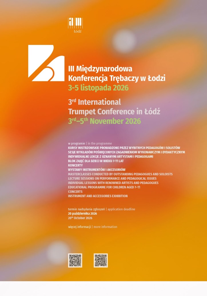 Cartel de la 3rd International Trumpet Conference in Łódź, 3-5 de noviembre de 2026